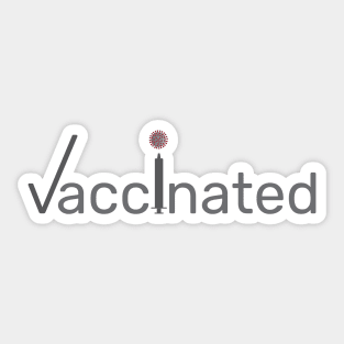 Vaccinated vaccine injector and virus Gray Red Sticker